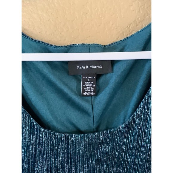 R&M Richards Women's Plus Size Sleeveless Metallic Dress and Jacket Sz18 - Picture 3 of 5